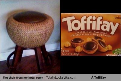 The chair from my hotel room Totally Looks Like A Toffifay