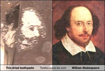 This dried toothpaste Totally Looks Like William Shakespeare