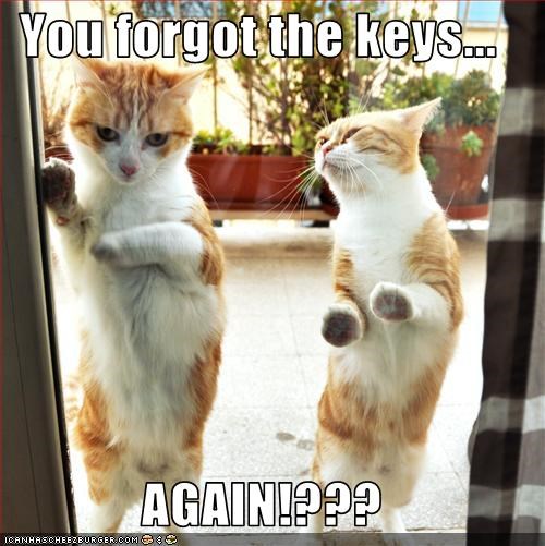 You forgot the keys...  AGAIN!???