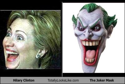 Hilary Clinton Totally Looks Like The Joker Mask