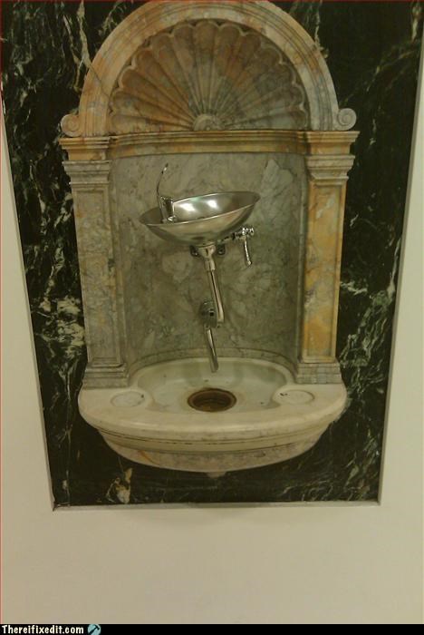 I guess the fountain had protected landmark status but didn't work?