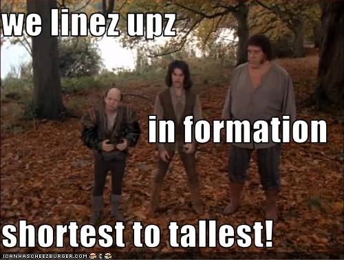 we linez upz in formation shortest to tallest!