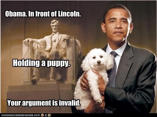 Obama. In front of Lincoln.