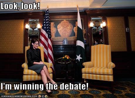 Look, look!  I'm winning the debate!
