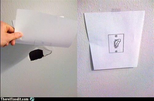 At the office, we have to make our own repairs...