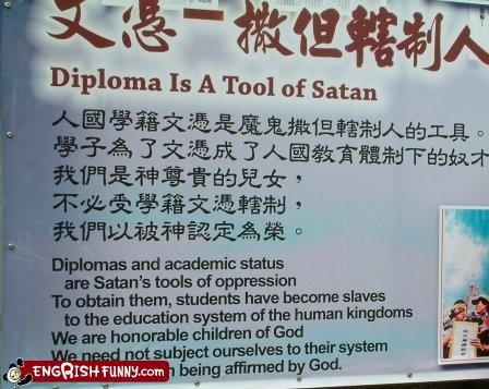 Satan's diploma
