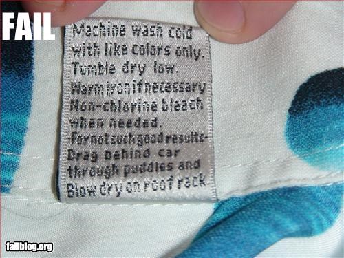 Clothing Care Fail