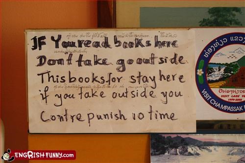 Don't take the book outside!