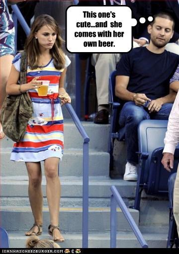 This one's cute...and  she comes with her own beer.