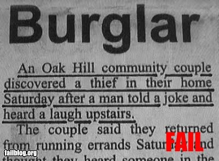 Burglar fail