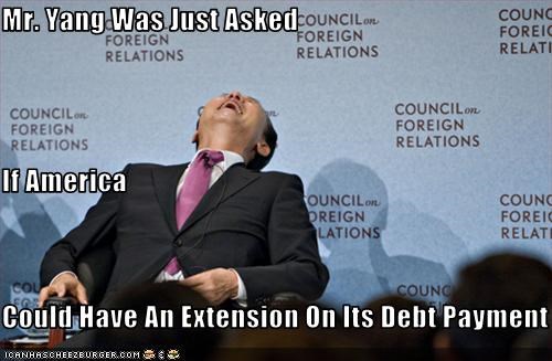 Mr. Yang Was Just Asked If America Could Have An Extension On Its Debt Payment