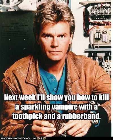 Next week I'll show you how to kill a sparkling vampire with a toothpick and a rubberband.