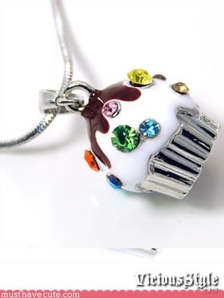 Blinged Out Cupcake Necklace