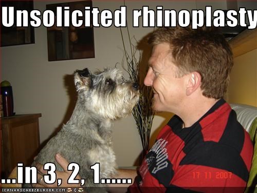 Unsolicited rhinoplasty...  ...in 3, 2, 1......