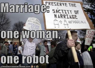 Marriage: one woman, one robot