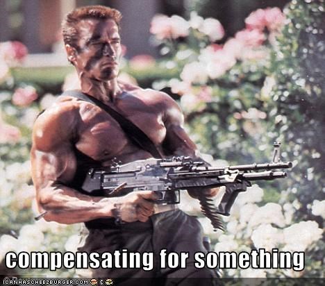compensating for something