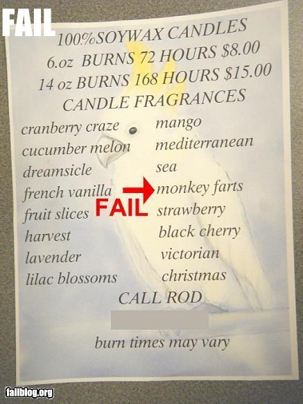 Candle Scent Fail
