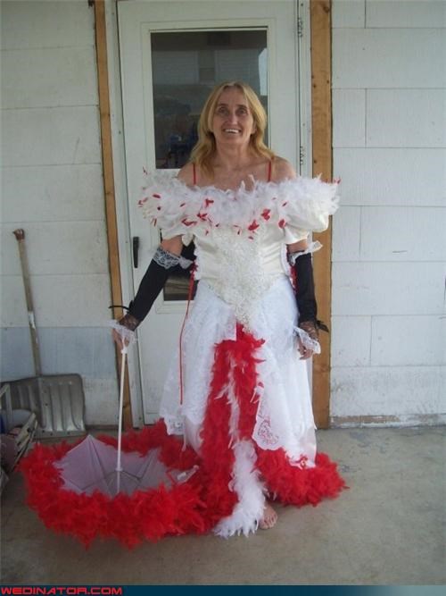 Submitter Claims This is a REAL Wedding Dress, But it Looks More Like a Menstrual Hemmorage
