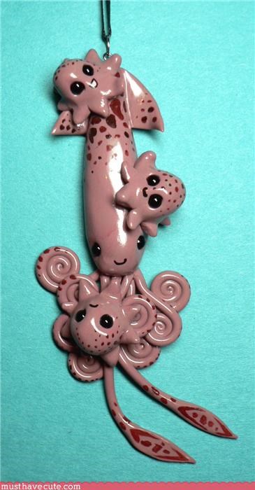 Squid and Squidlets Necklace
