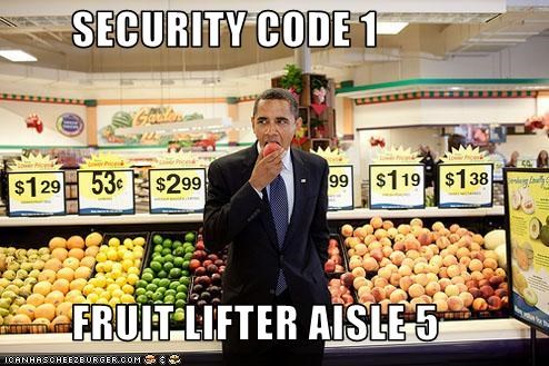 SECURITY CODE 1           FRUIT LIFTER AISLE 5