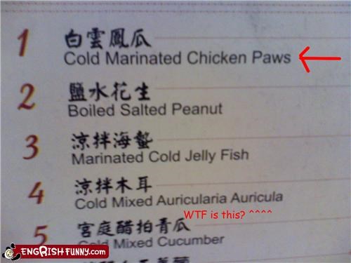 I didn't know chickens had paws...