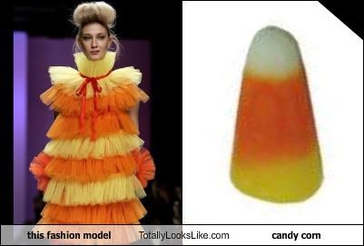 this fashion model Totally Looks Like candy corn