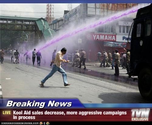 Breaking News - Kool Aid sales decrease, more aggressive campaigns in process