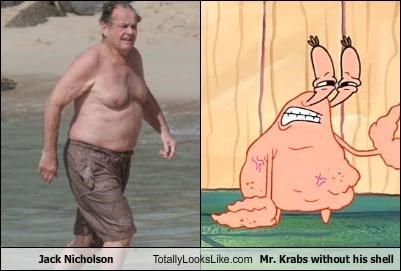 Jack Nicholson Totally Looks Like Mr. Krabs without his shell