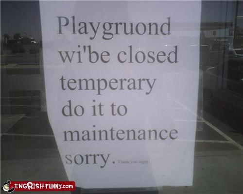 They spelled maintenance right...