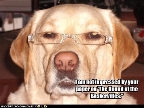 I am not impressed by your paper on 'The Hound of the Baskervilles."