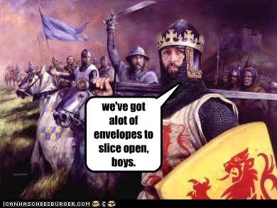 we've got alot of envelopes to slice open, boys.