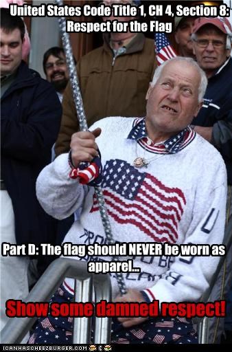 United States Code Title 1, CH 4, Section 8: Respect for the Flag