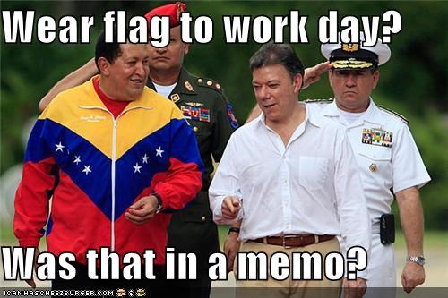 Wear flag to work day?  Was that in a memo?