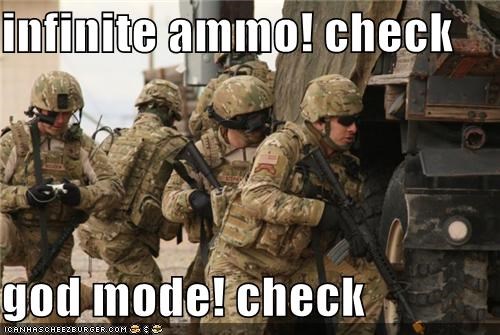infinite ammo! check  god mode! check