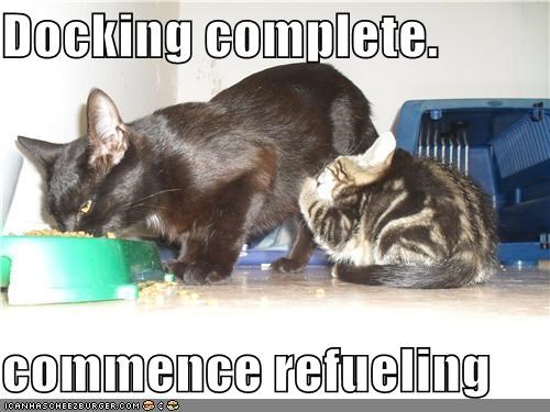 Docking complete.  commence refueling
