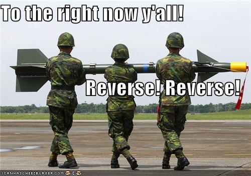 To the right now y'all! Reverse! Reverse!