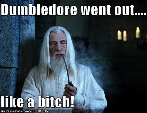 Dumbledore went out....  like a bitch!