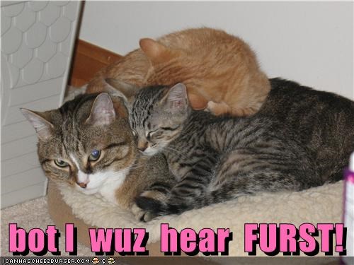 bot I  wuz  hear  FURST!