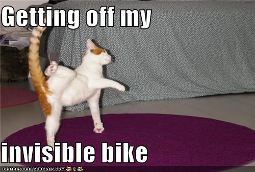 Getting off my  invisible bike
