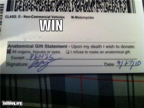 Organ Donation Exception WIN