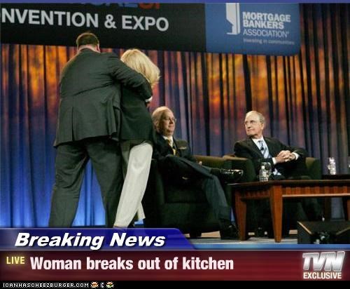 Breaking News - Woman breaks out of kitchen