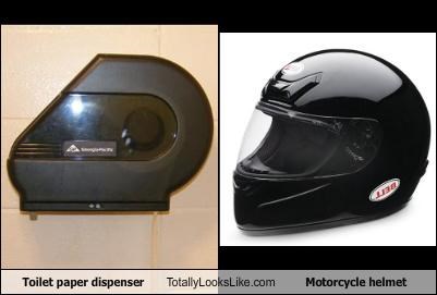 Toilet paper dispenser Totally Looks Like Motorcycle helmet
