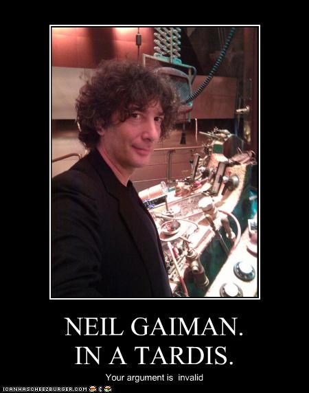 NEIL GAIMAN.  IN A TARDIS.