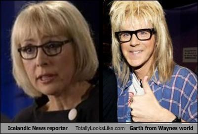 Icelandic News reporter Totally Looks Like Garth from Waynes world