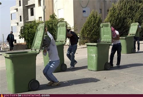The Palestinian Authority launch their new weapon - the 124th Dustbin Brigade