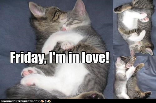 Friday, I'm in Love: Owr Menne Nappin Posishuns