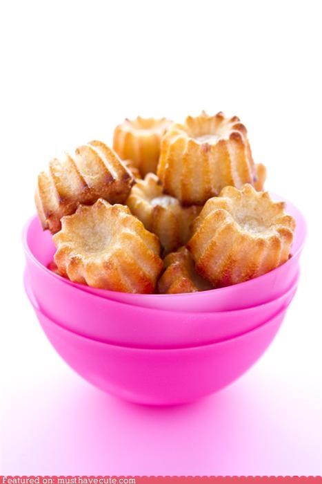 Cute Cannelés in Pink Bowls