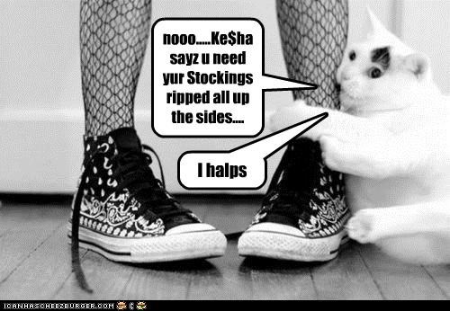 nooo.....Ke$ha sayz u need yur Stockings ripped all up the sides....