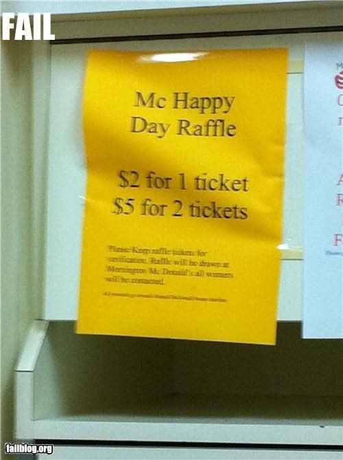 Raffle ticket fail