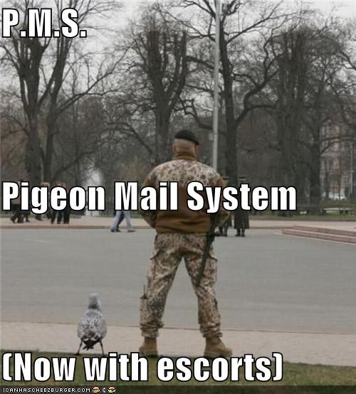 P.M.S. Pigeon Mail System (Now with escorts)